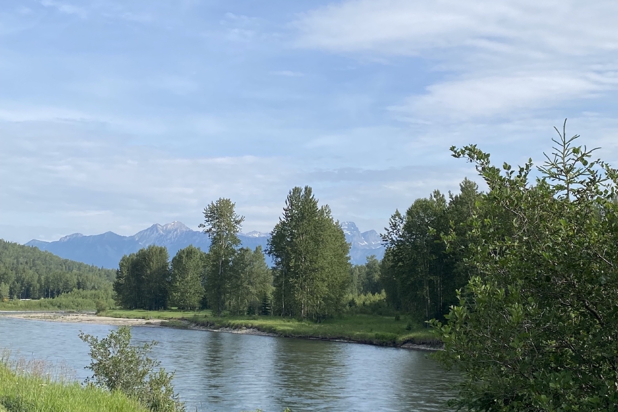 Looking Northeast from the Elk River to the Lizard Range. 9.09am, Wednesday, June 25th, 2025.
