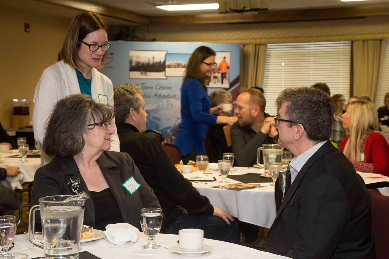 Tourism Fernie AGM Event 2017 - Mayor Giuliano, City of Fernie CAO Norm McInnis & Emilie Cayer-Huard of Kootenay Rockies Tourism