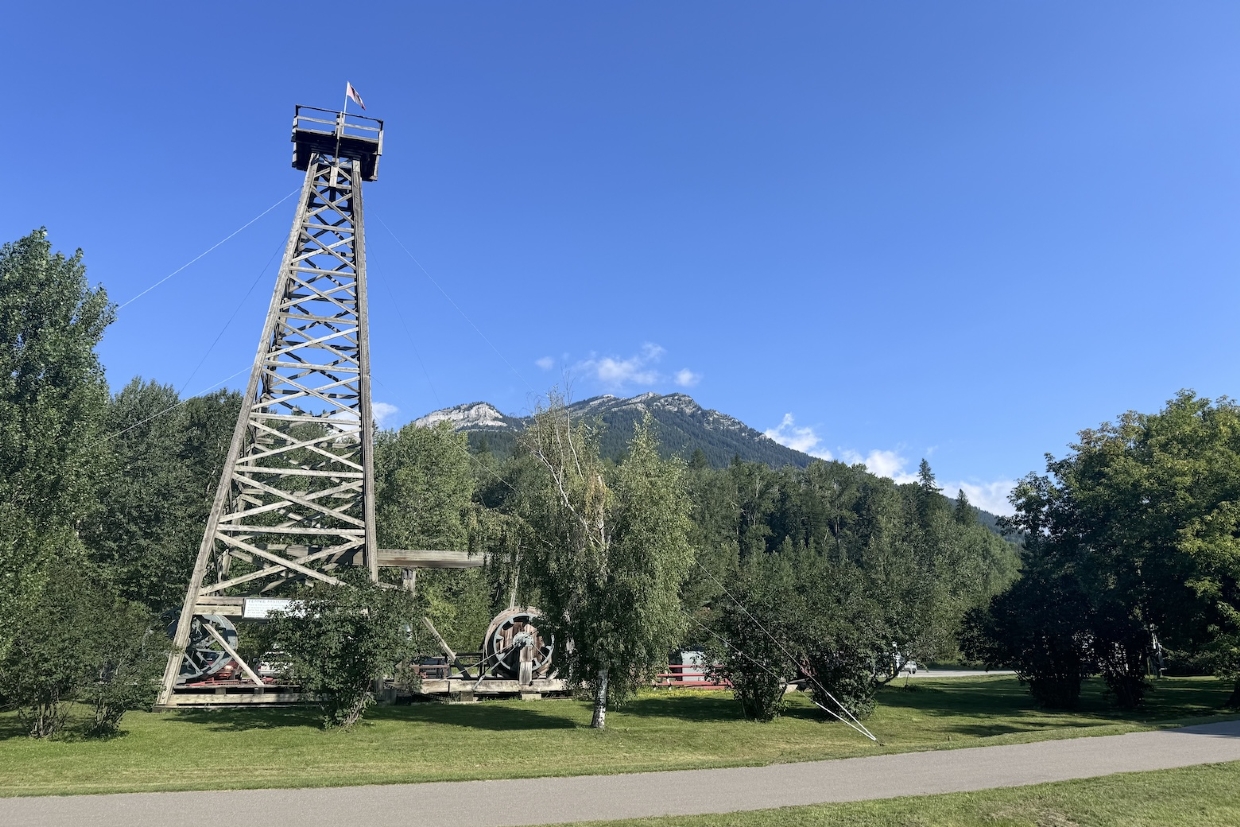 The Fernie Oil Derrick, looking Northeast. 10.07am, Tuesday, August 5th, 2025.
