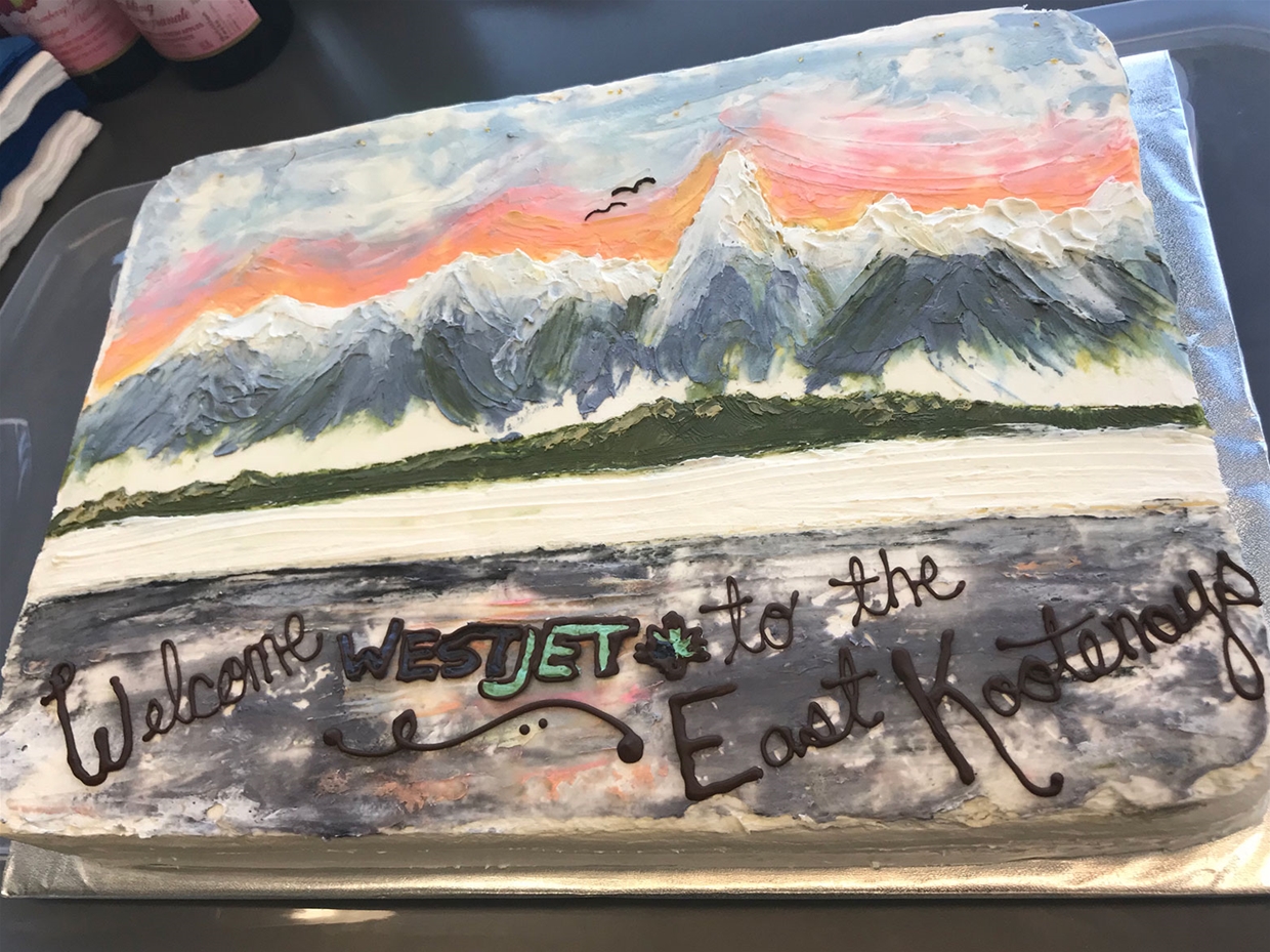 Celebratory cake for Westjet announcement