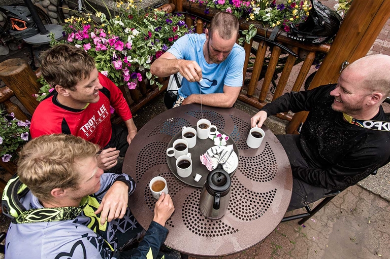 Coffee break at the Fernie Bike Park