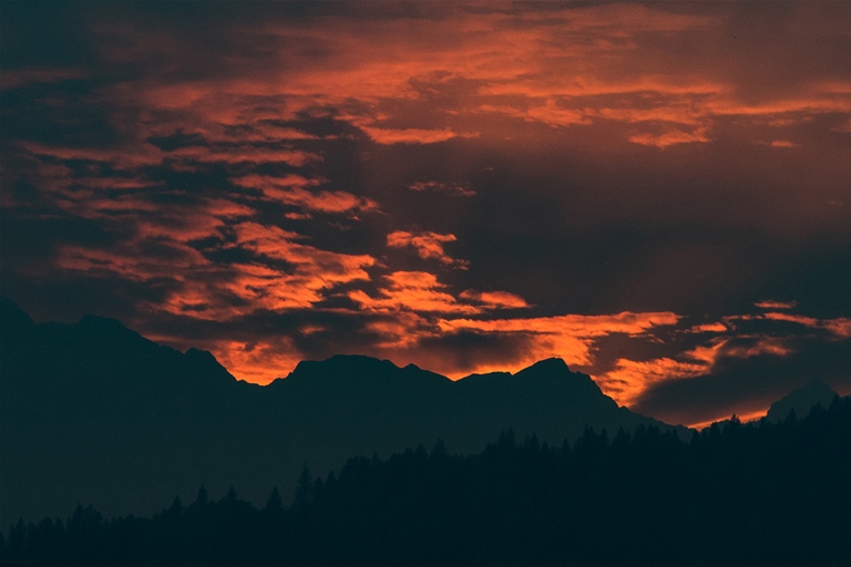 Fall season sunset in Fernie