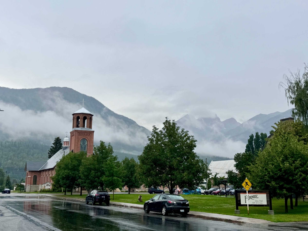 Rainy sky on July 22, 2025 at 8:45am looking North
