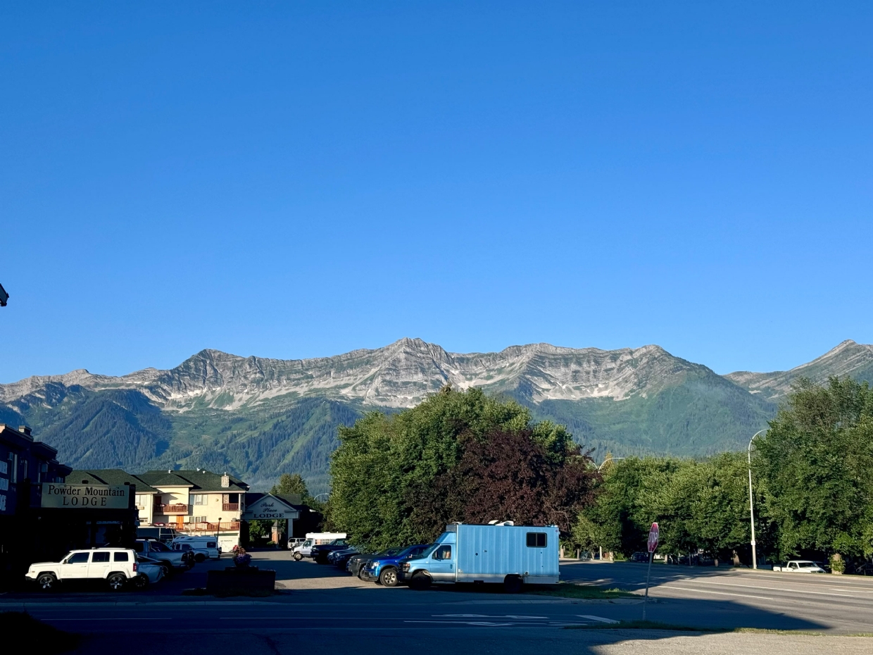 Clear sky in Fernie on July 7 2025 at 7:10am looking SW