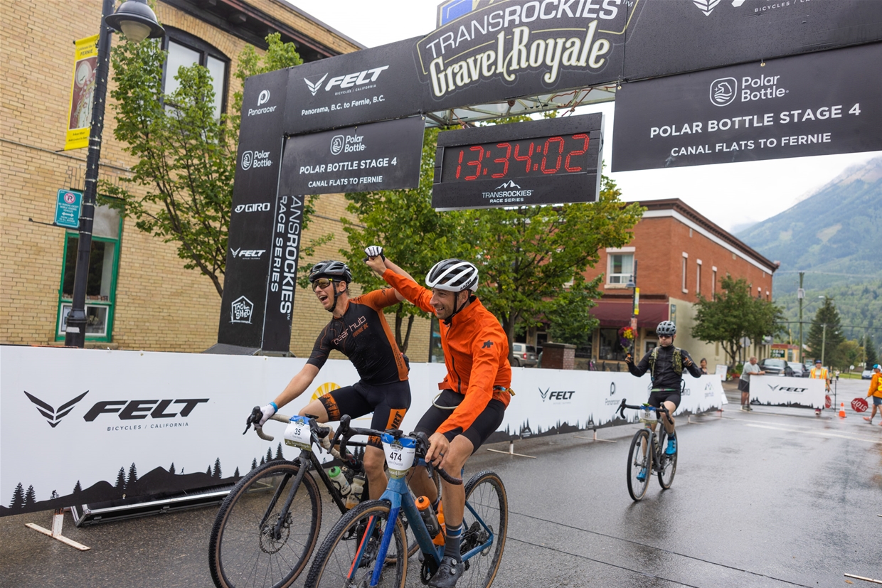 TransRockies Gravel Royale - Finishing line in Fernie, BC