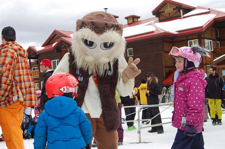 Griz Days Festival - Mascot hanging out with the kids