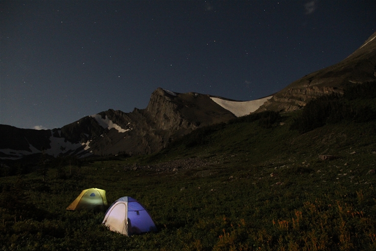 'No Trace' camping along Heiko's Trail / Mountain Lakes Trail