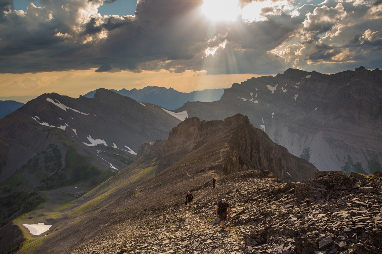Climbing to the Three Sisters summit