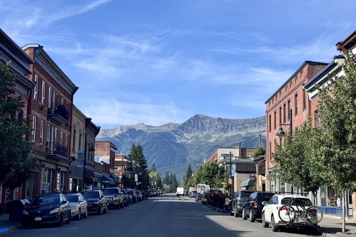 Historic Downtown Fernie looking Southwest towards the Lizard Range. 9.43am, Thursday, July 31st, 2025.