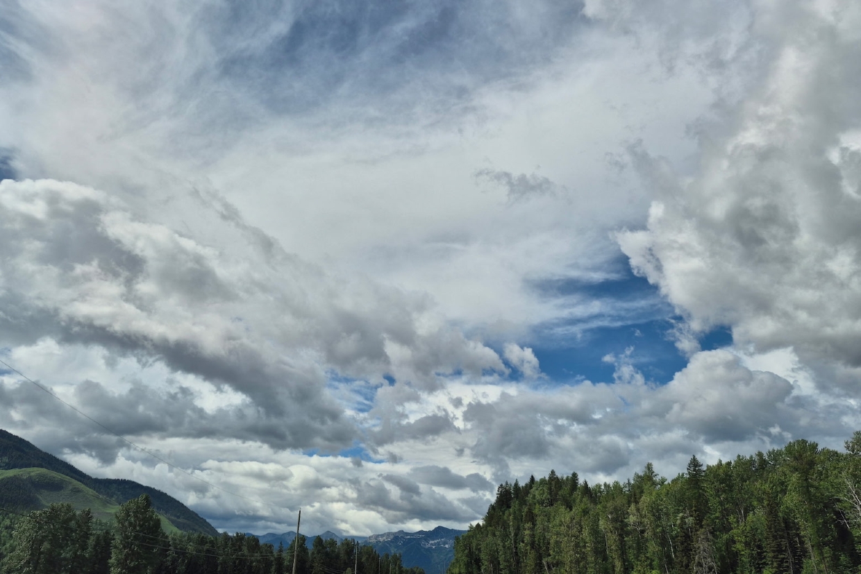 Looking Southwest from the Highway near Hosmer. Saturday, June 28th, 2025.