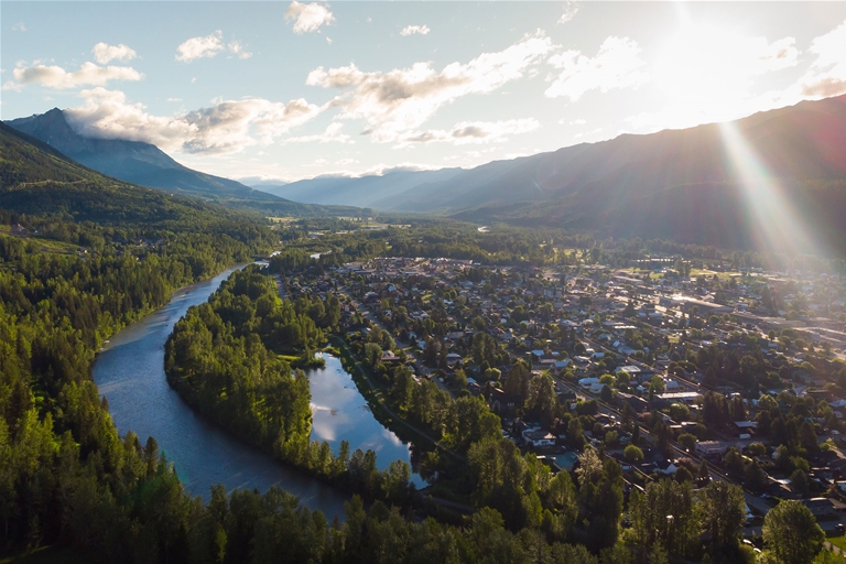 Views of Fernie and the Elk River looking east 