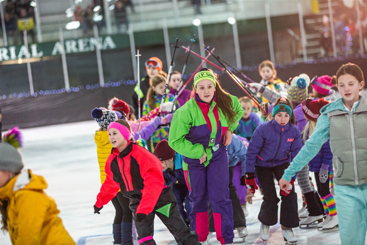 Energetic group performances by Fernie Skating Club