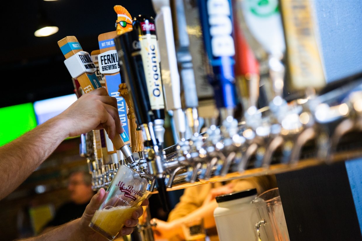 Wide selection of beers on tap at The Fernie Taphouse