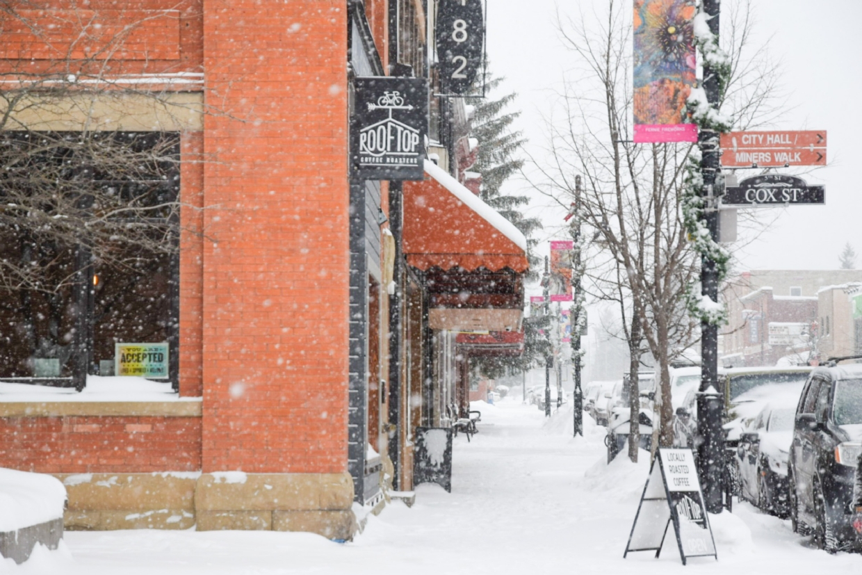 Rooftop Roasters in Wintery Fernie