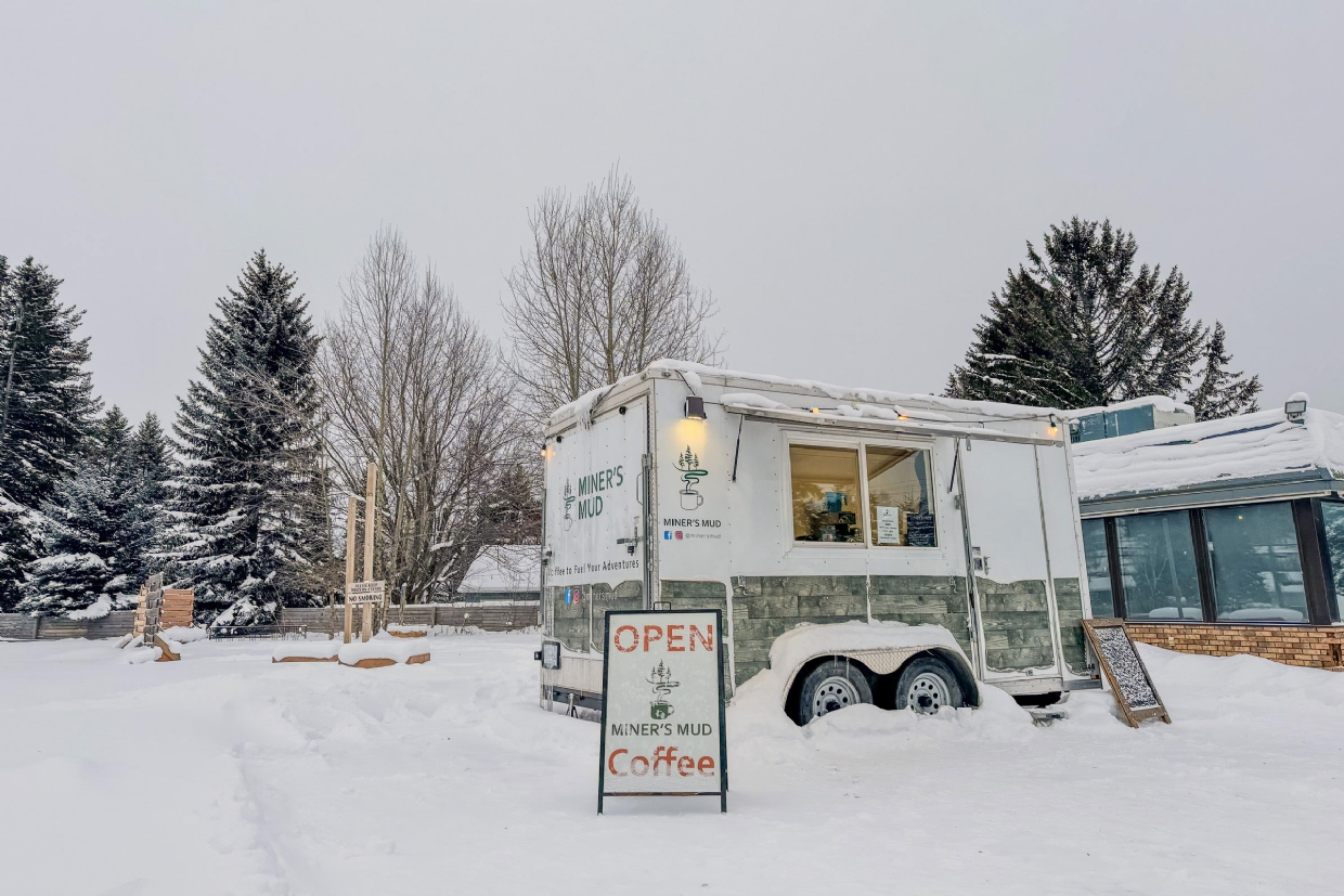 Grab a warming coffee at Miners Mud 