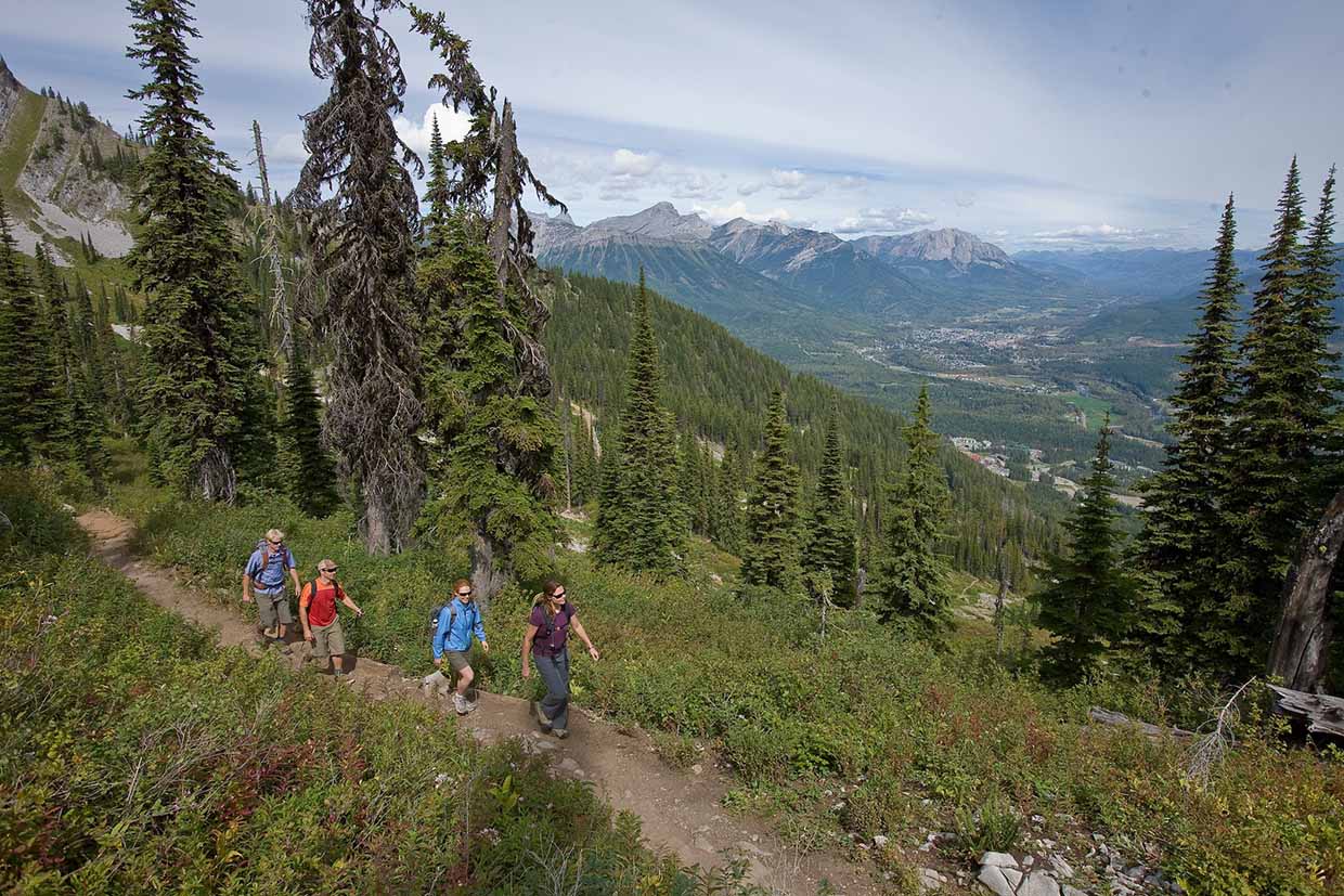 Lift access hiking at Fernie Alpine Resort in the summer