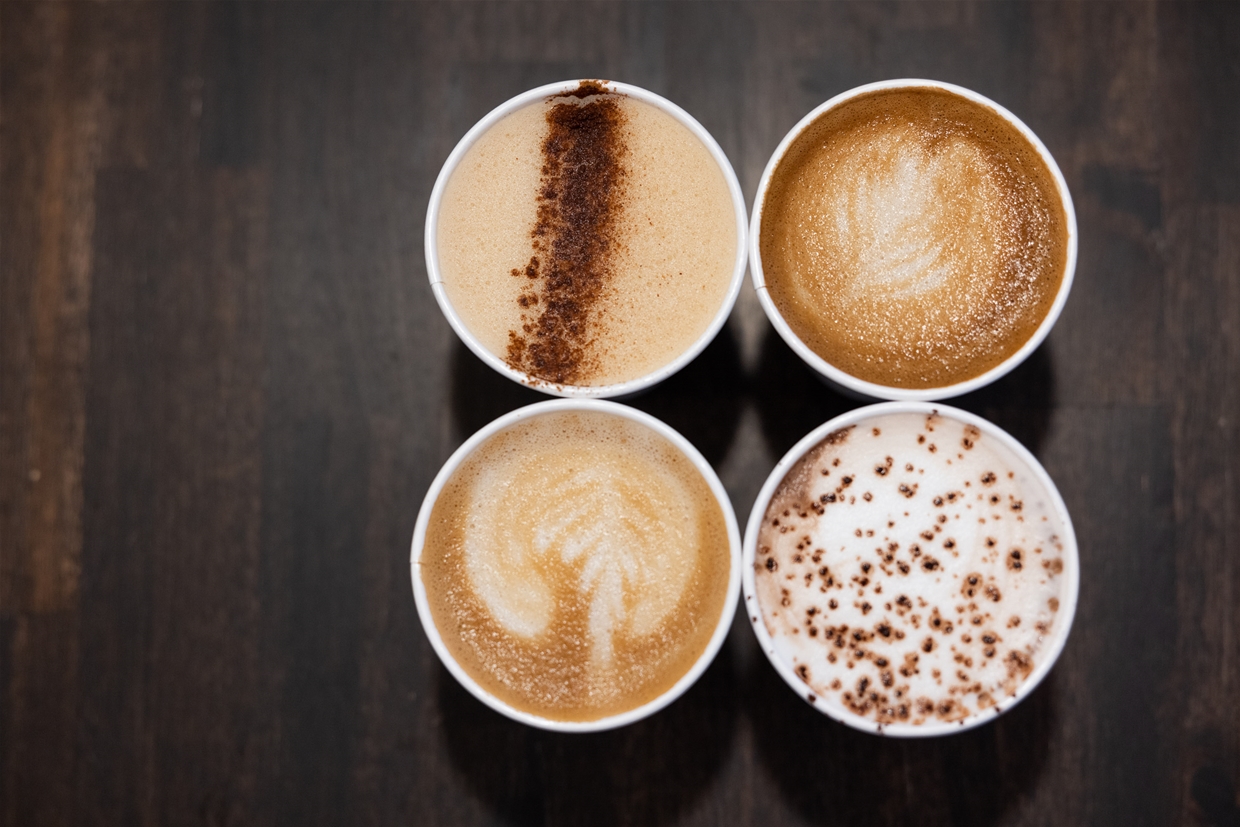 Morning coffee options available from 7:30am at Freshies