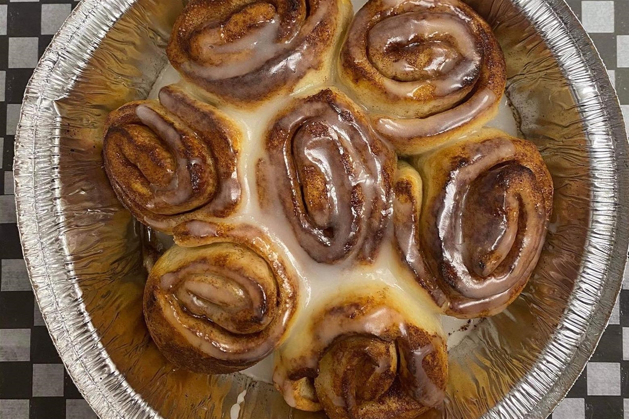 Freshly baked cinnamon rolls