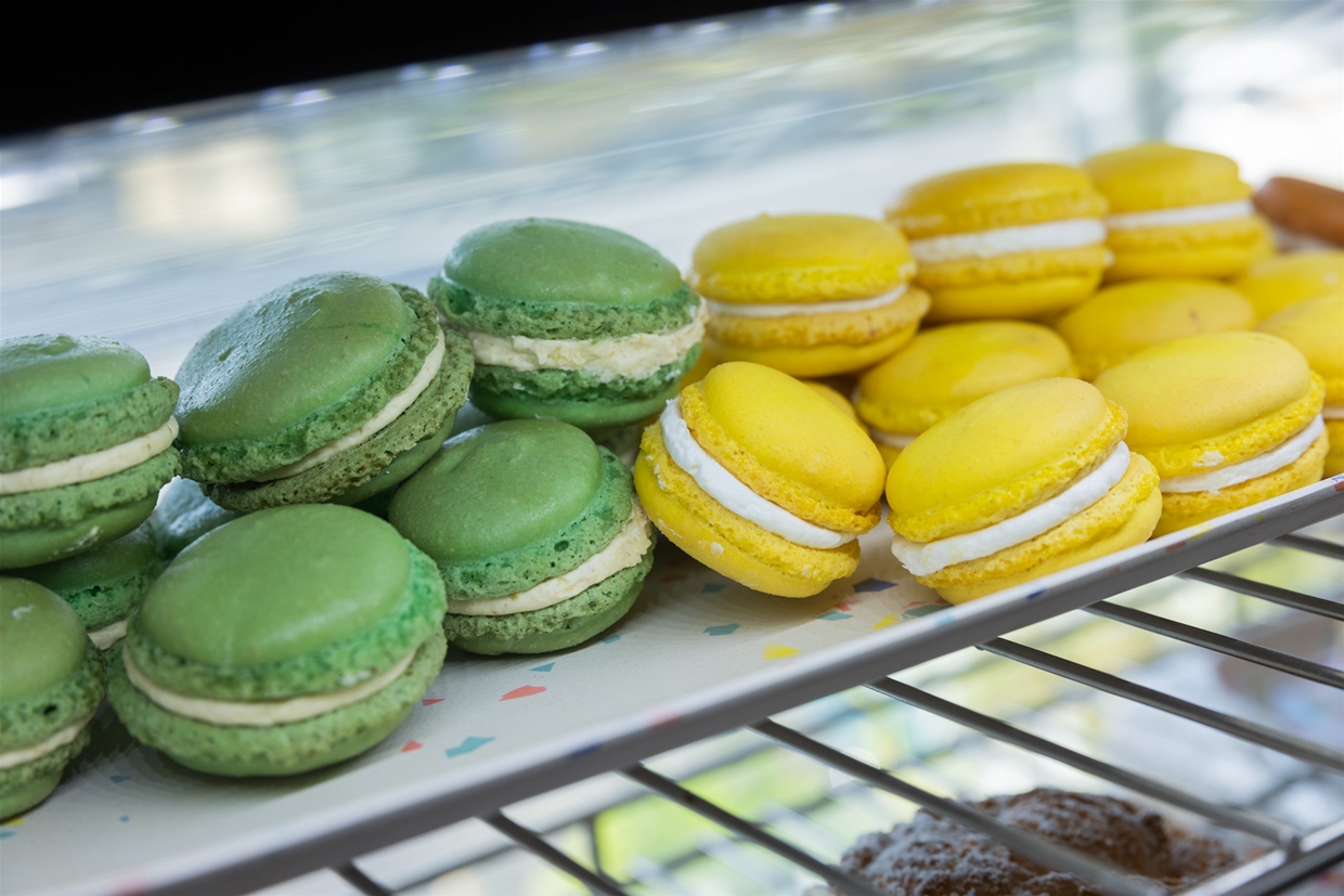 Delightful macarons and sweet treats