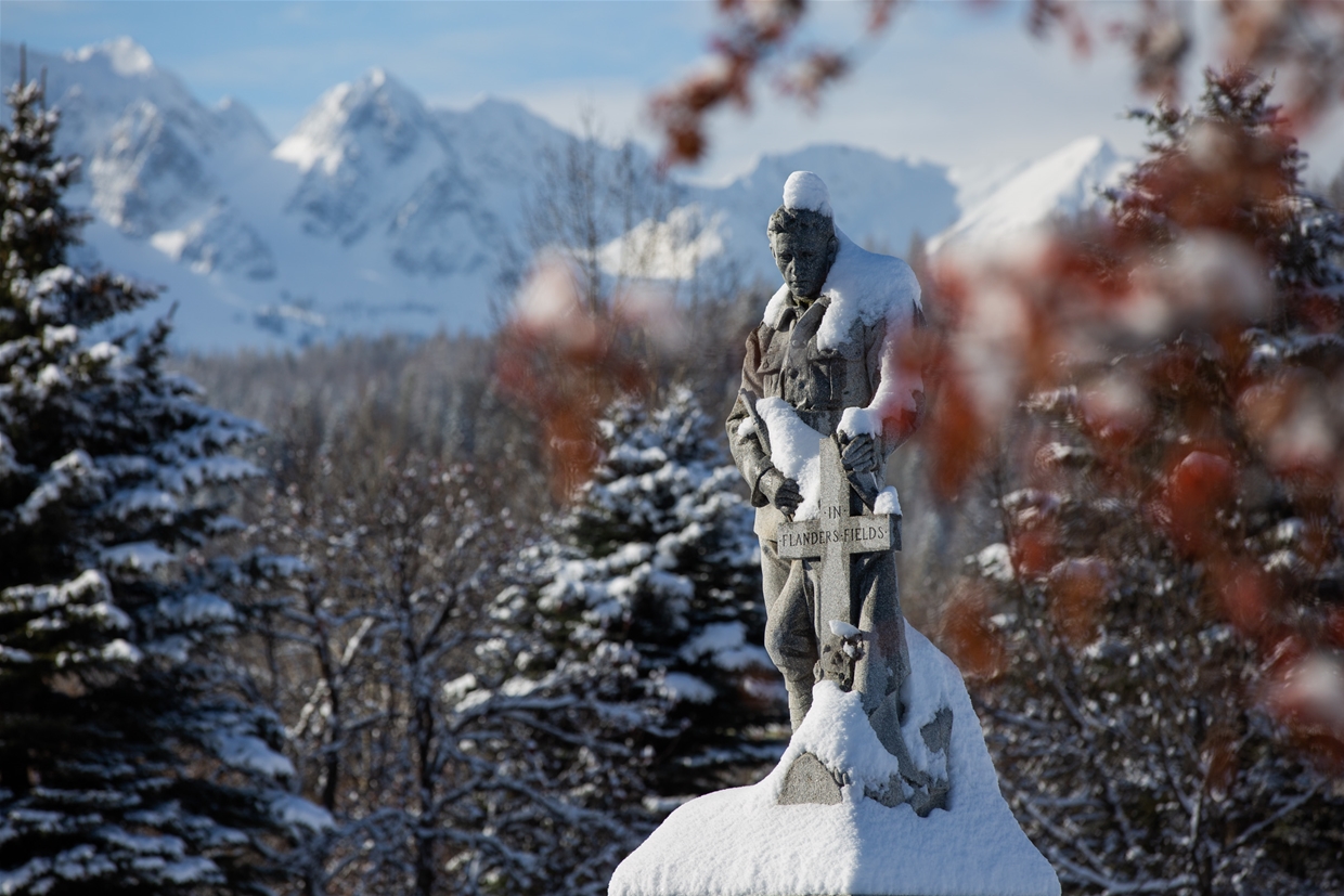 Find the Cenotaph outside Fernie Courthouse
