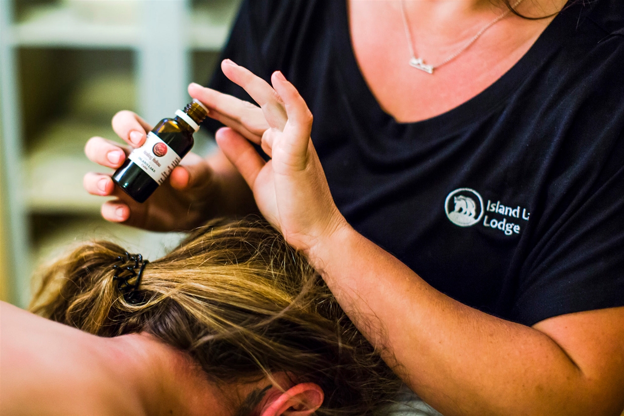 Spa guest enjoying treatment