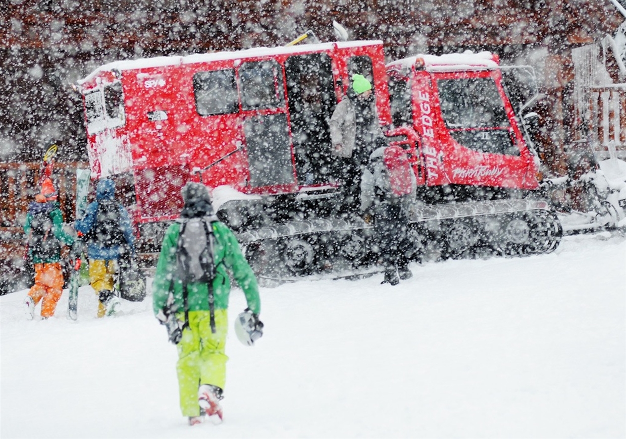 Heading out for the day Cat-skiing with Island Lake 