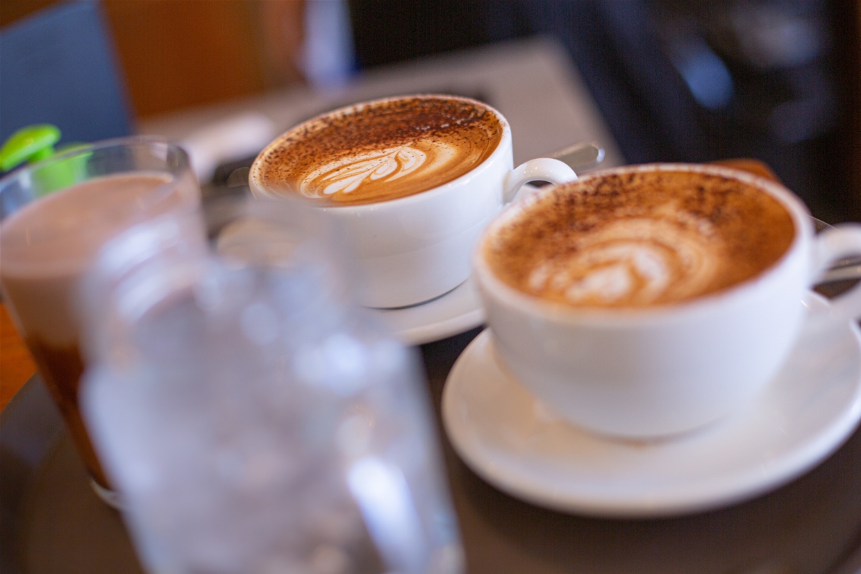 Breakfast coffees at the Loaf