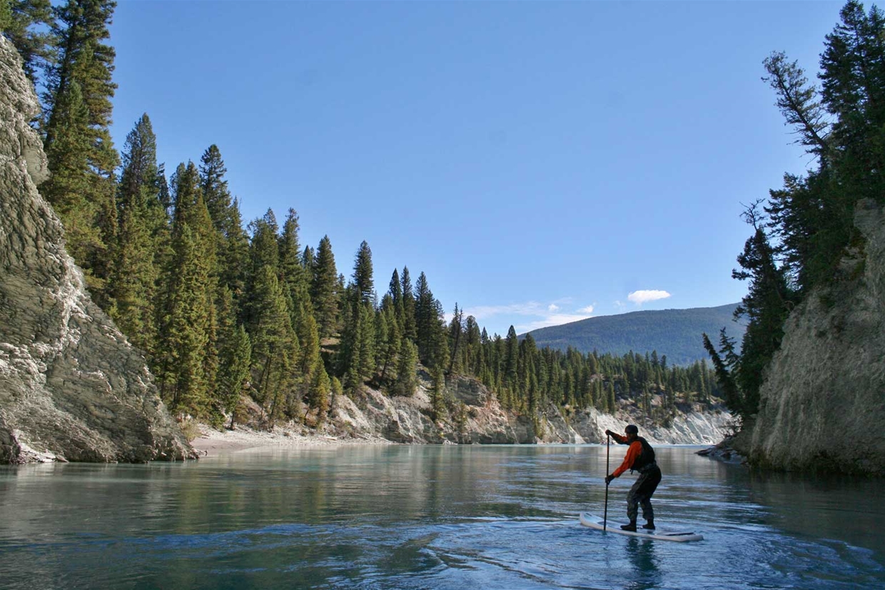 Paddle boarding along the upper Elk River