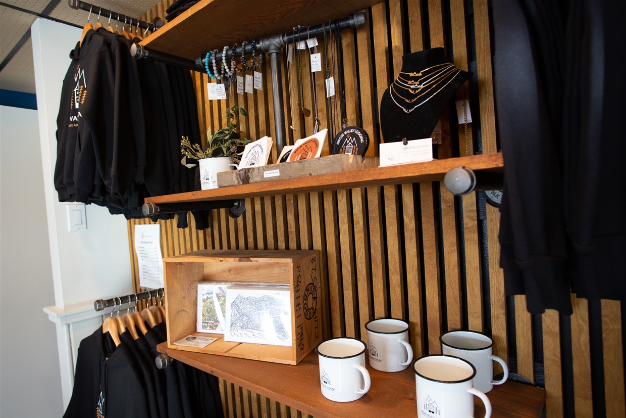 Local art and merchandise available at Snow Valley Lodging