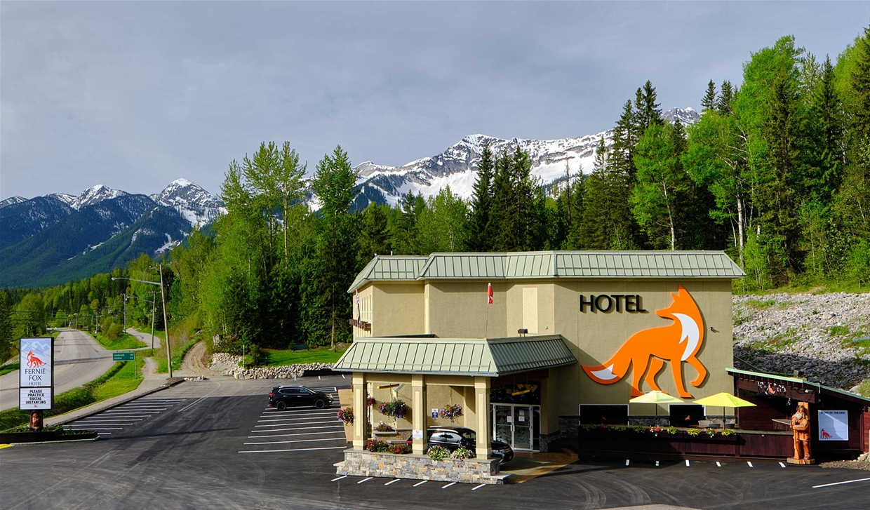 Fernie Fox Hotel Exterior in Spring