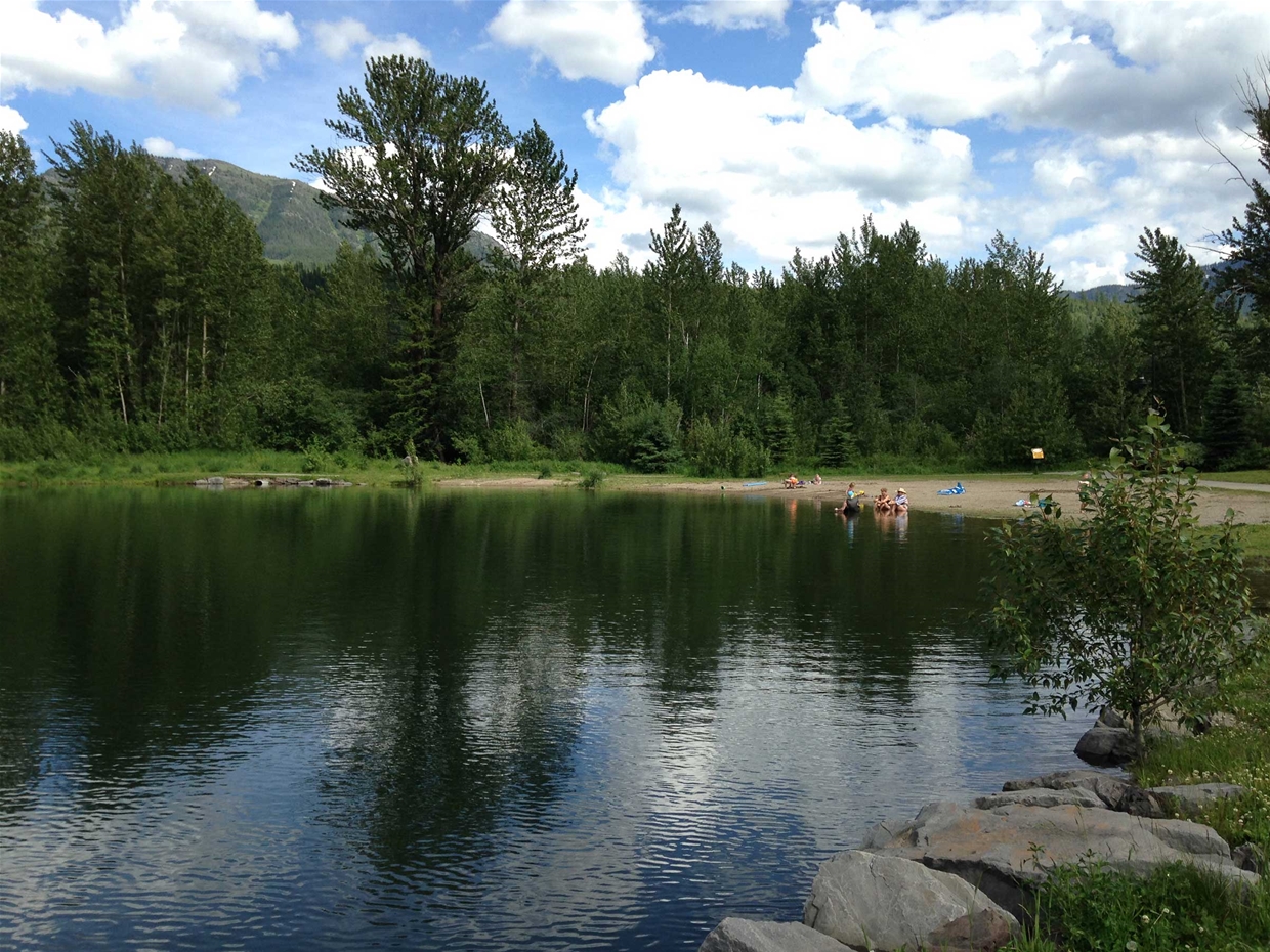 Maiden Lake with small beach area
